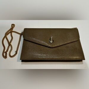 Source Unknown Metallic Brown Clutch with Chain